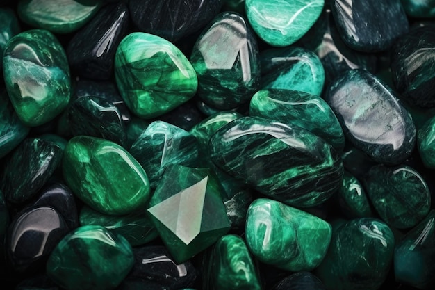 Emerald Sapphire or Tourmaline green crystals Gems Mineral crystals in the natural environment Stone of precious crystals on white background is insulated
