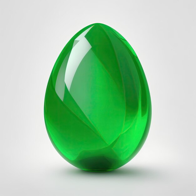 Photo emerald stone egg shape on white background