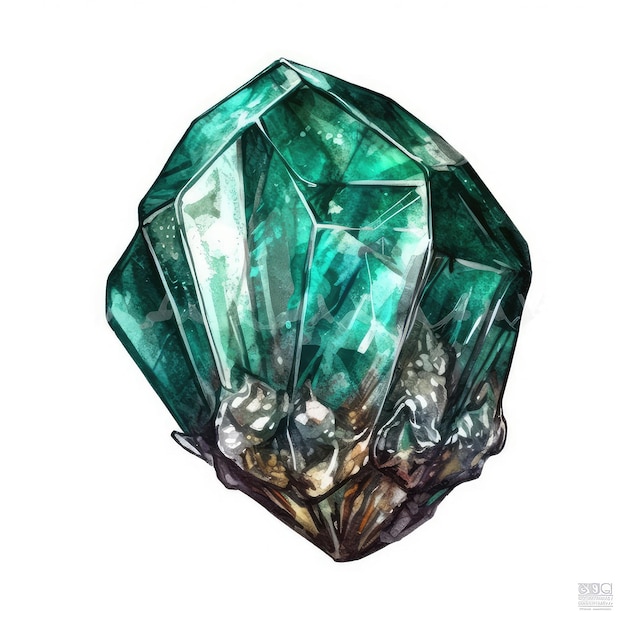 emerald watercolor