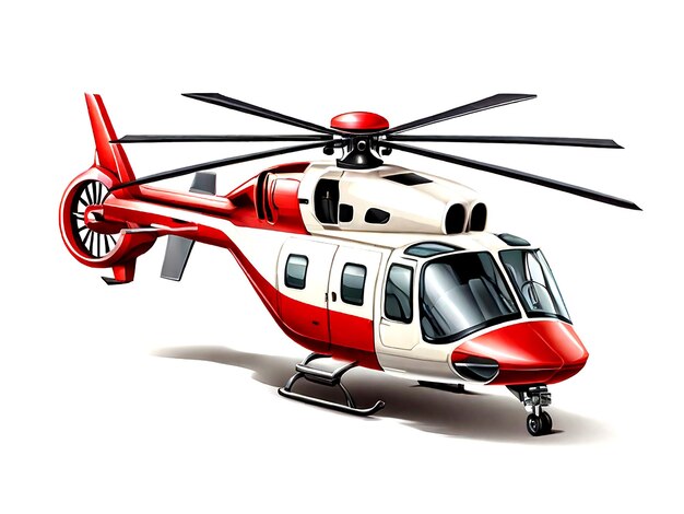 Emergency helicopter on white background vector AI_Generated