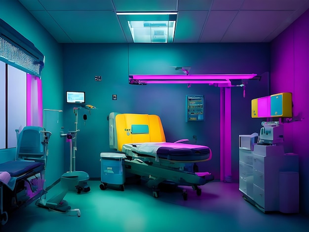 Emergency Hospital operation room drak colorful background Ai Generated