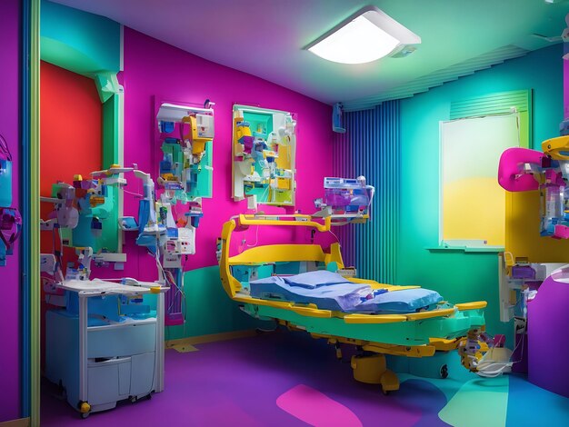 Emergency Hospital operation room drak colorful background Ai Generated