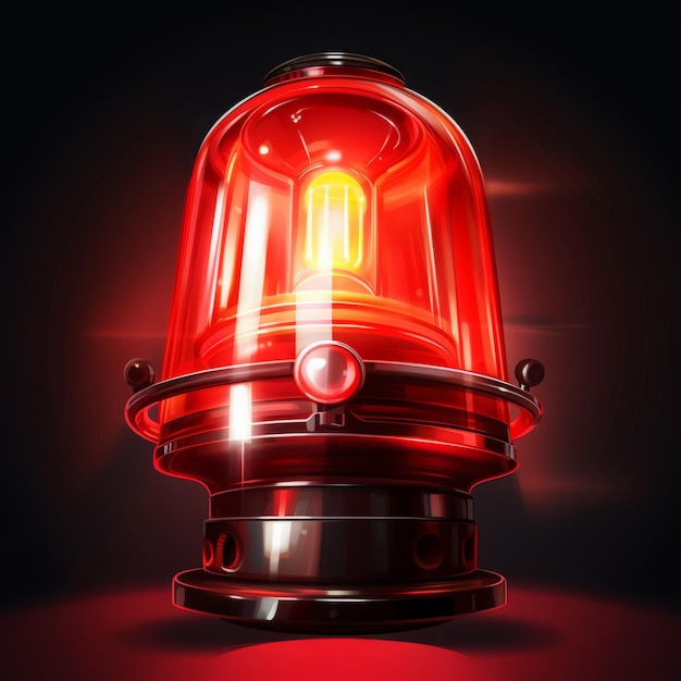 Photo emergency lights and a red siren isolated on a dark background