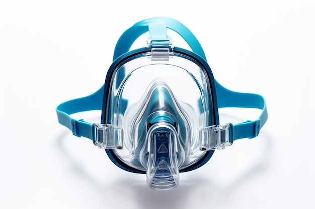 Аварийная медицинская кислородная маска изолирована на белом фоне