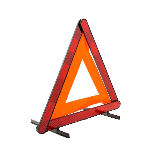 Foto triangolo di emergenza per auto riflettente