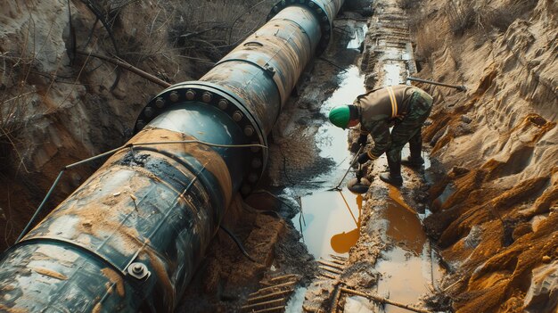 Emergency repair on a large oil and gas pipeline