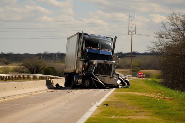 Photo emergency response 18wheeler accident in texas