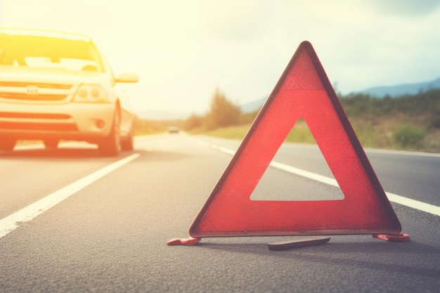 Emergency road sign Vehicle trouble Generate Ai