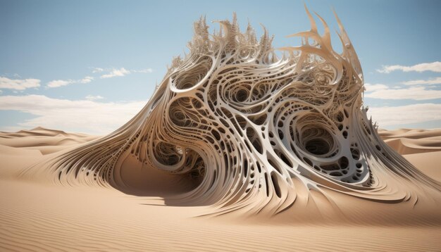 Premium Photo  Emergent Realms Unveiling the Abstract Sand Sculpture 