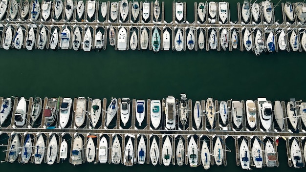 Emeryville California EUA August 28th 2018 Sail Boats and yachts parked at docks of the Emeryville Marina