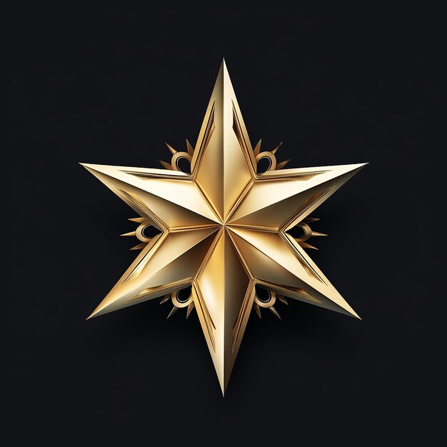 Photo eminent star golden star symbol on a black vip background
