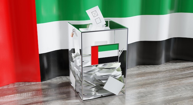 Photo emirates ballot box voting election concept 3d illustration