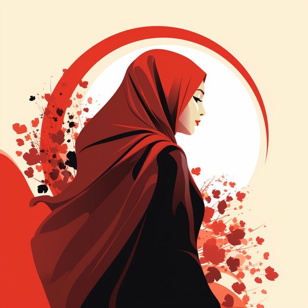 Photo emirates womens day vector with women silhouette