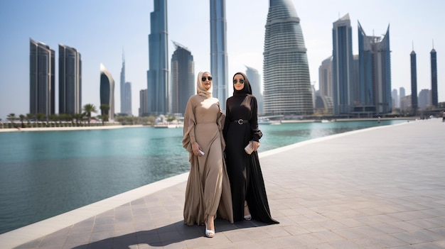 Emirati Women Wearing Elegant Abayas and Hijabs Saudi Women Model Muslim Women Wearing Hijabs