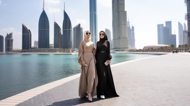 Emirati Women Wearing Elegant Abayas and Hijabs Saudi Women Model Muslim Women Wearing Hijabs