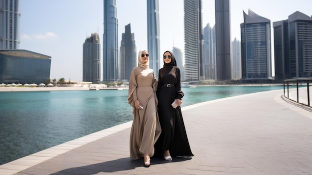 Emirati Women Wearing Elegant Abayas and Hijabs Saudi Women Model Muslim Women Wearing Hijabs