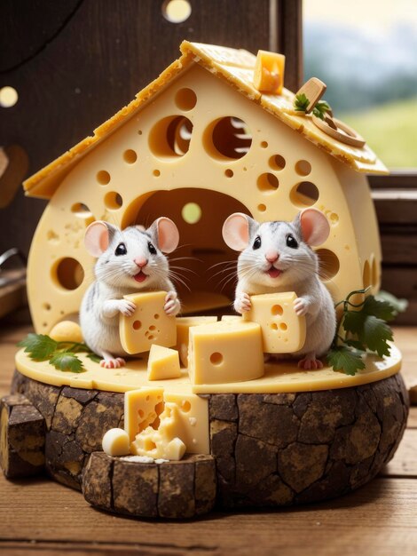 Emmental Cheese Cabin Adorable Home for Hungry Mice