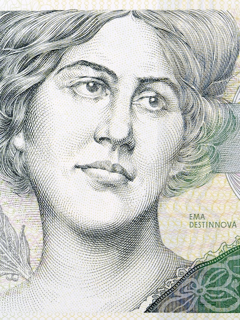 Emmy Destinn illustration from Czech money