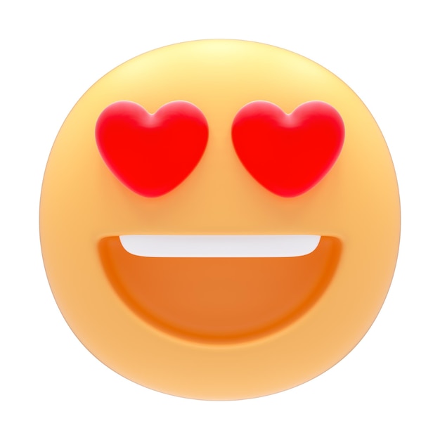 Emoji 3D con ojos cariñosos