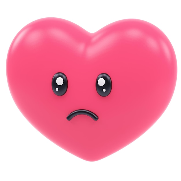 Emoji 3d de corazon triste