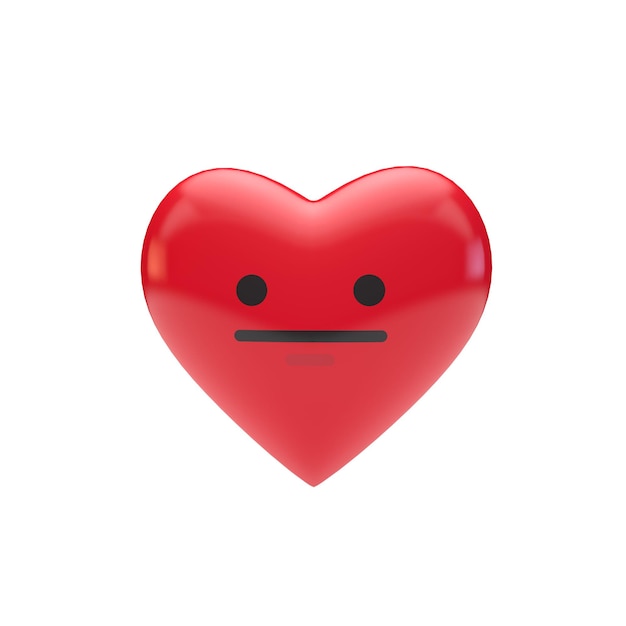 Emoji emoticon karakter rood hart vorm 3D-rendering