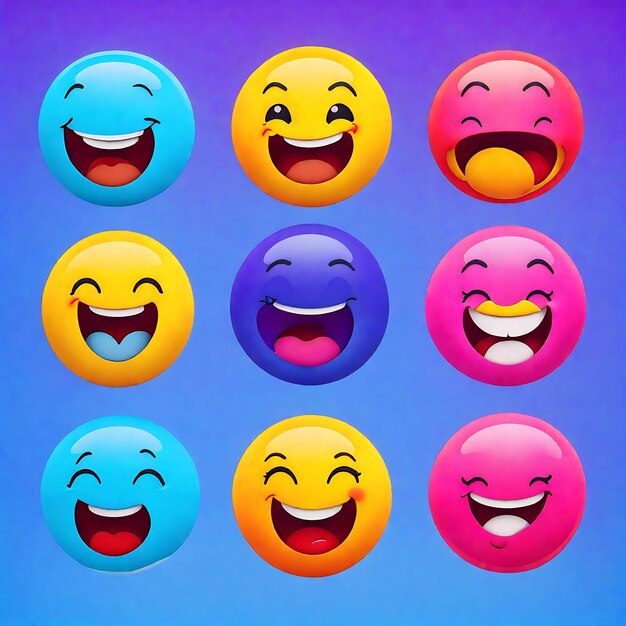 Emoji euforie vol kleurrijke vreugde