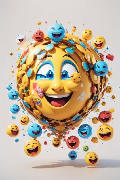 emoji face 2d vector stickers set
