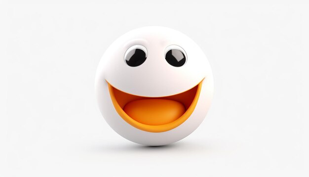 Emoji face mascot on white background