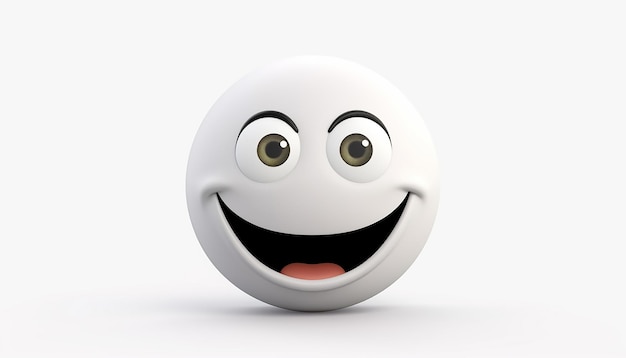 Emoji gezicht mascotte op witte achtergrond