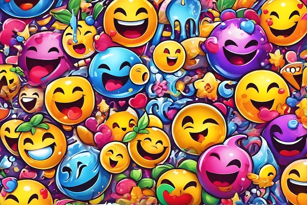 Photo emoji graffiti wallpaper emoji graffiti background emoji graffiti pattern graffiti background graffiti art graffiti wallpaper ai generative