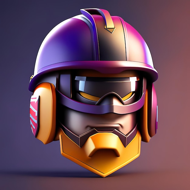 Emoji hero knight with helmet in 3d Generative AI