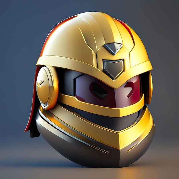 Photo emoji hero knight with helmet in 3d generative ai