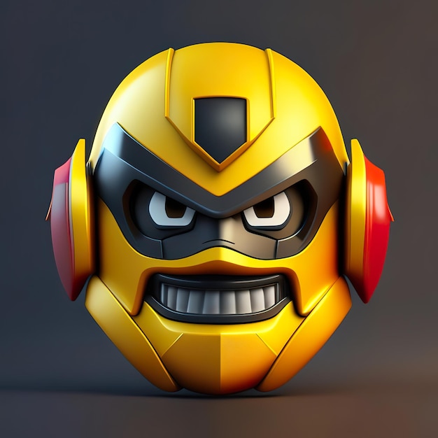 Emoji hero knight with helmet in 3d Generative AI