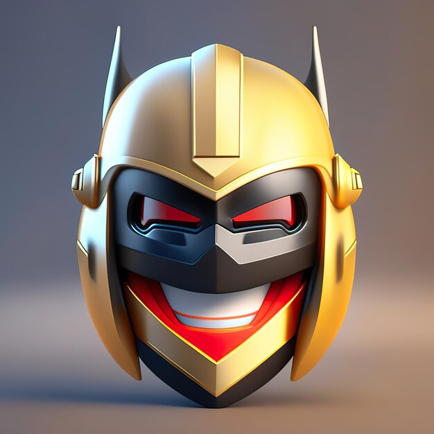 Emoji hero knight with helmet in 3d Generative AI