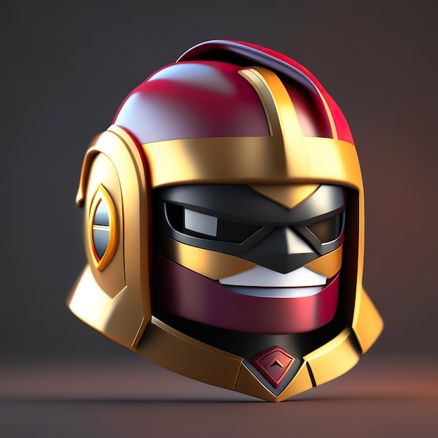 Emoji hero knight with helmet in 3d Generative AI