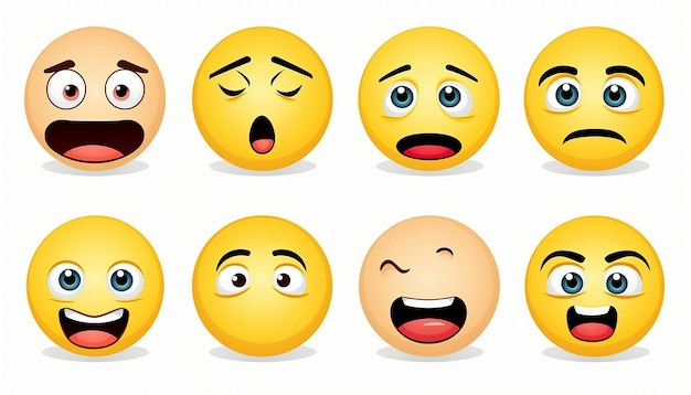 Emoji's geïsoleerd op witte achtergrond