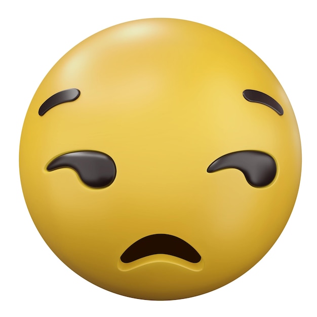 Emoji Unamused 3D illustration isolated on a white background