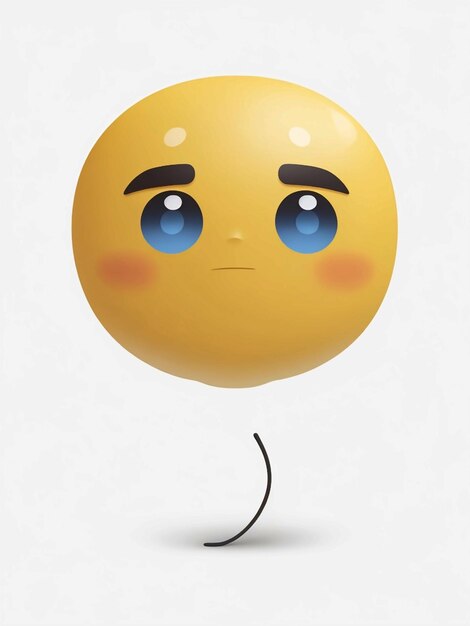 An emoji with a sad face white background