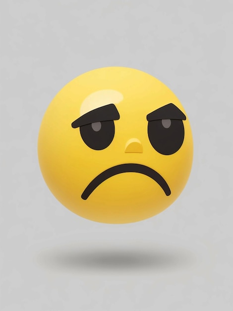 Photo an emoji with a sad face white background