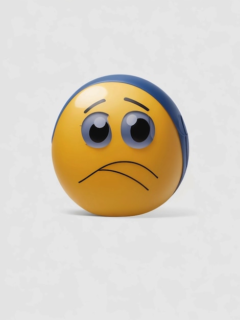 Photo an emoji with a sad face white background