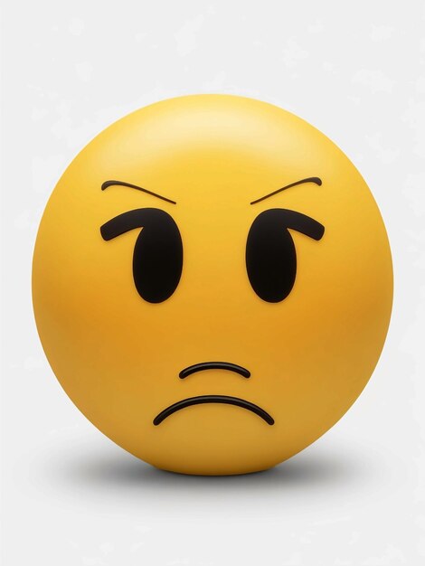 An emoji with a sad face white background