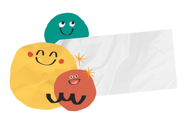 emoji wrinkled paper png sticker transparent background