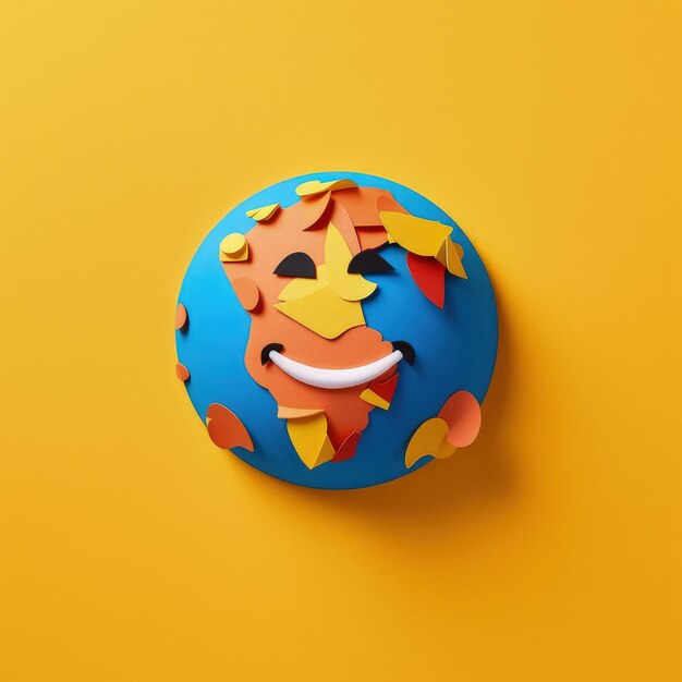 Emojilicious Extravaganza 3D Paper Cut Craft Иллюстрация для Всемирного дня эмоджи