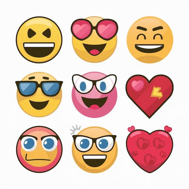 Foto emojis illustration on white background