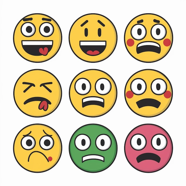 Фото emojis illustration on white background