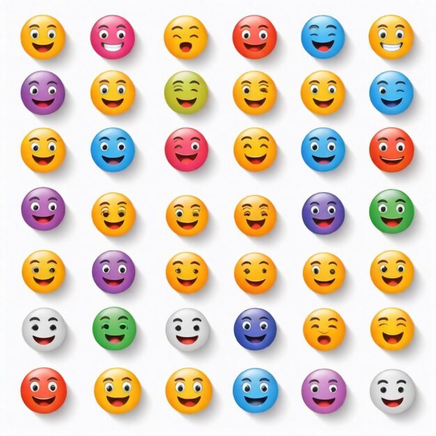 Foto emojis illustration on white background