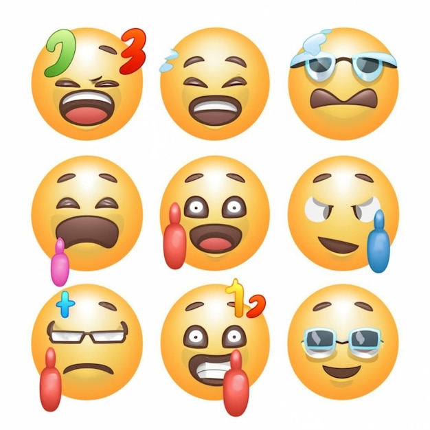 Emojis Illustration On White Background