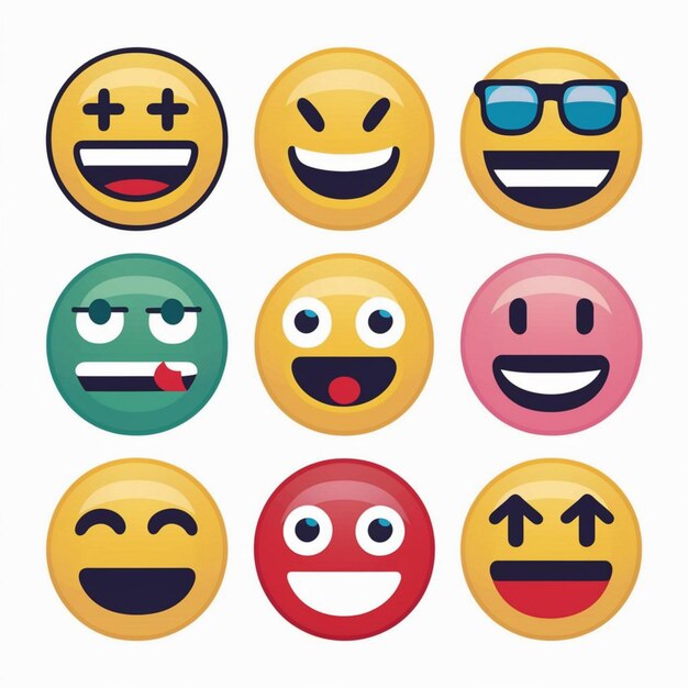 Emojis Illustration On White Background