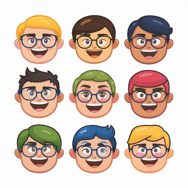 Foto emojis illustration on white background