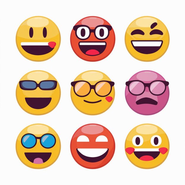 Emojis Illustration On White Background